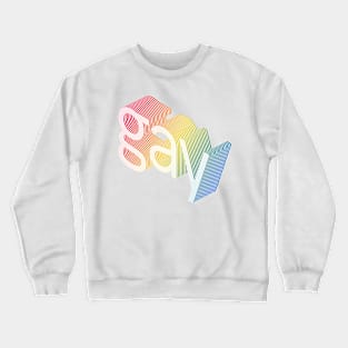 GAY 80s Retro Style 3D Rainbow Block Design Crewneck Sweatshirt